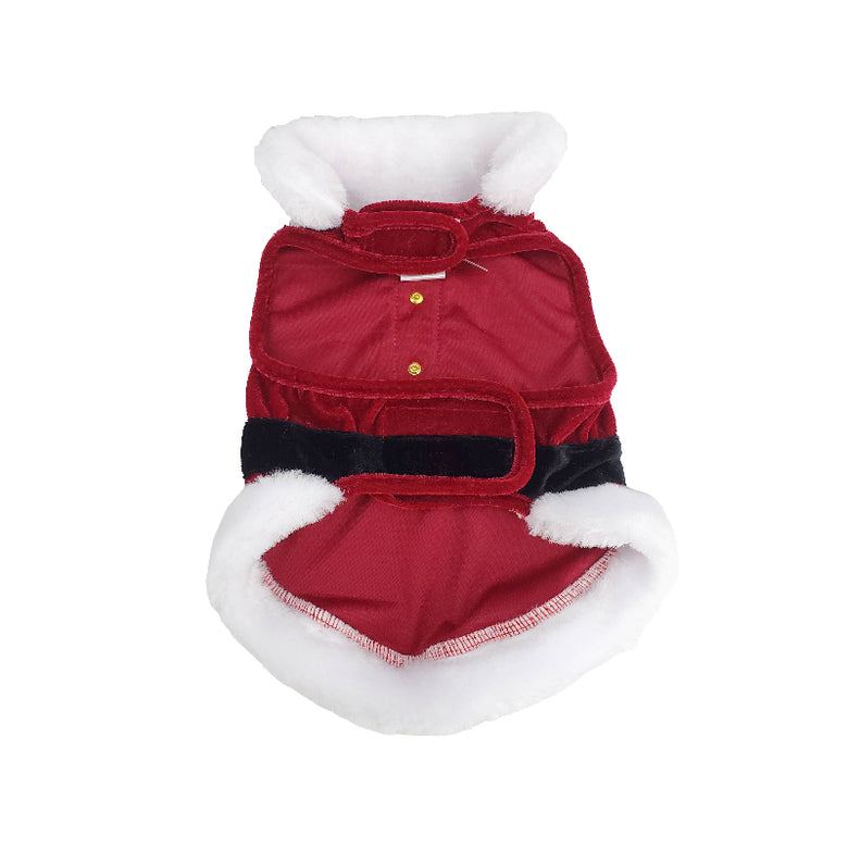 Christmas Santa Claus Red Velvet Holiday Dog Coat