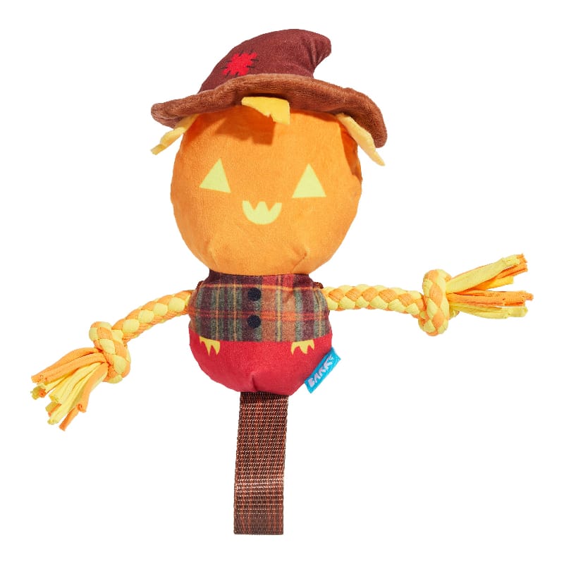 BARK dog toys Halloween Jack-Crow-Lantern Plush Squeak Rope Tug Dog Toy