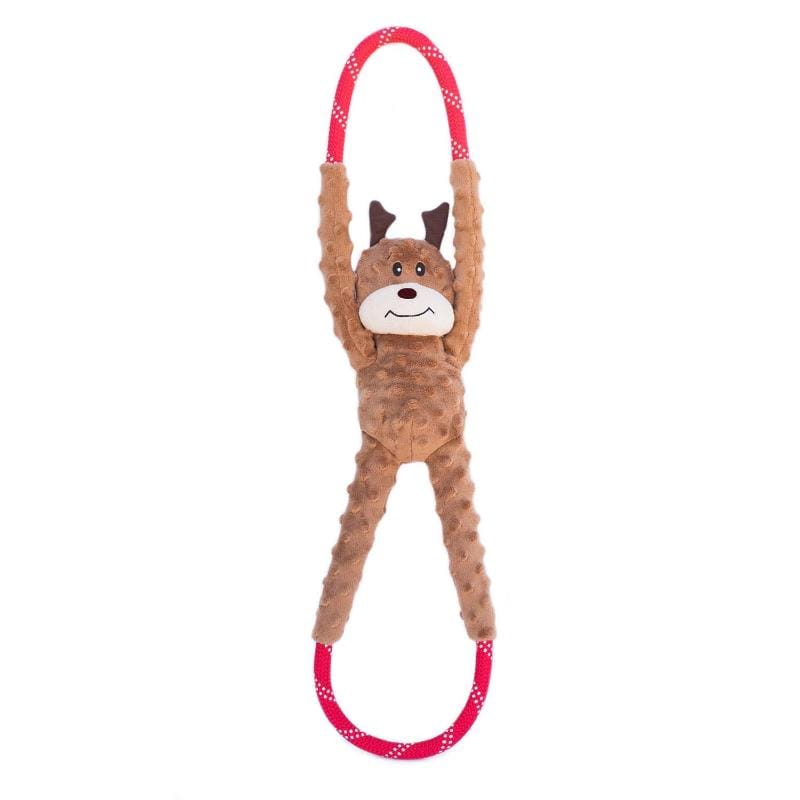 ZippyPaws dog toys Holiday RopeTugz Reindeer Dog Toy