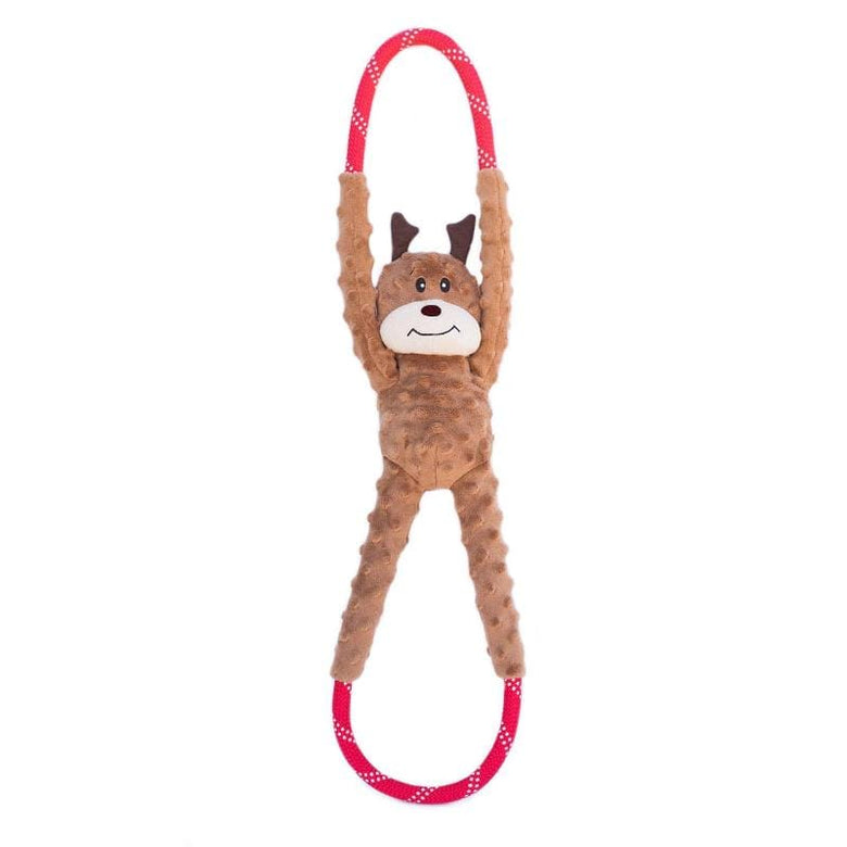 ZippyPaws dog toys Holiday RopeTugz Reindeer Dog Toy