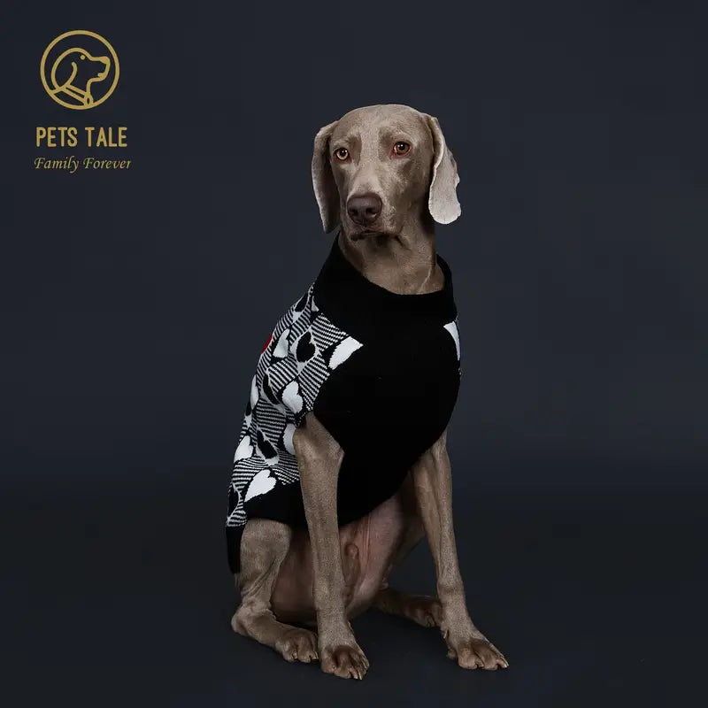 TM - PETS TALE Sweaters You are My Whole Heart Beat Black Dog Sweater