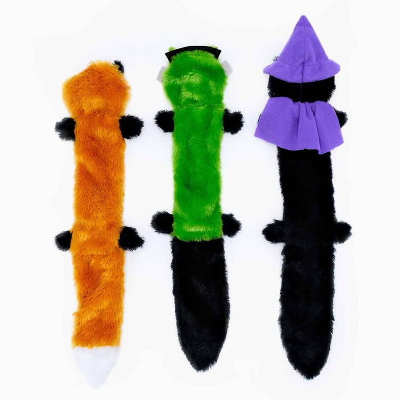 ZippyPaws dog toys Halloween Skinny Peltz Large Plush Dog Toy Set - 3 Pc