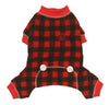 Red Checkered Fleece Lumberjack Warm Holiday Dog Pajama Jumper