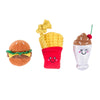 ZippyPaws dog toys Fast Foods Miniz Plush Dog Toy Set - 3 Pack