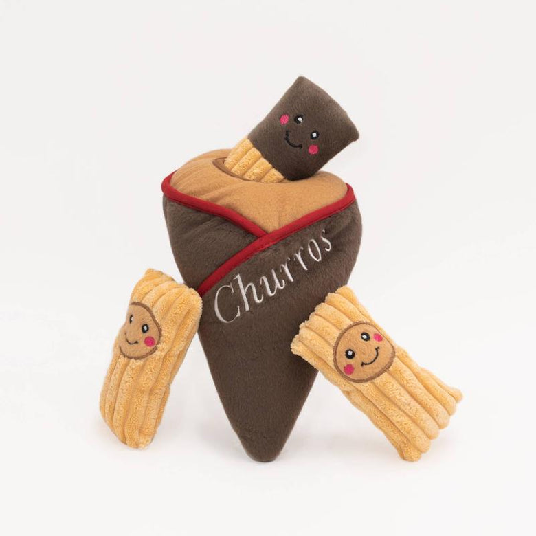 ZippyPaws dog toys Churro Cone Burrow Interactive Dog Toy