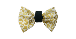 Mina + Pup Bow Tie You're So Golden Leopard Gold Bow Tie Dog Collar Attachment