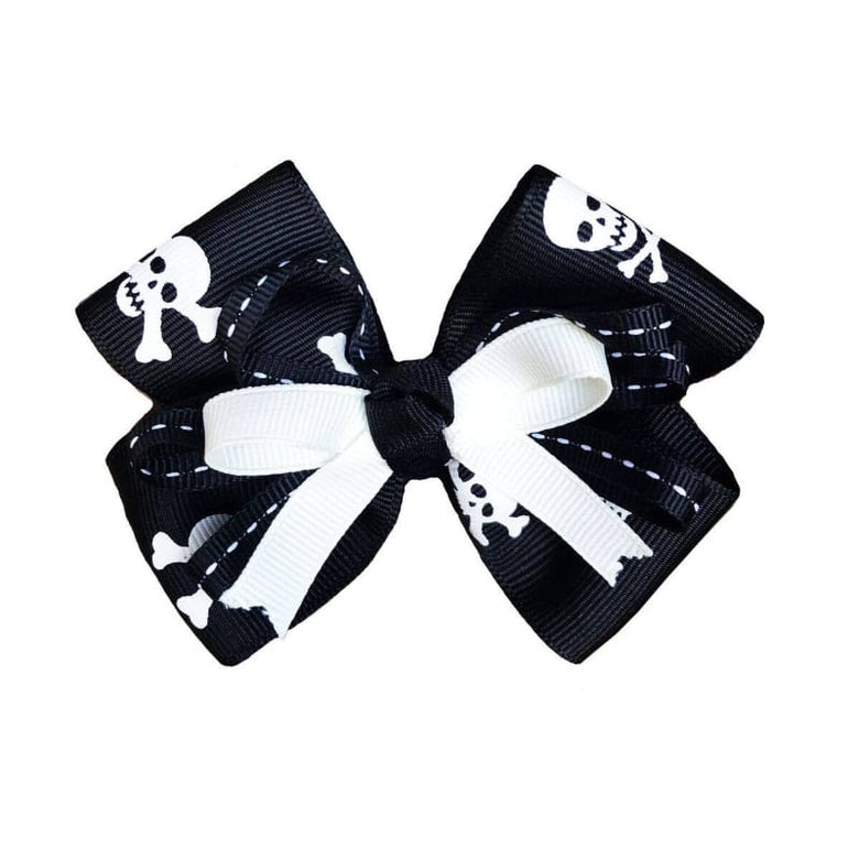 Pooch Outfitters Bow Tie Black & White Skull Jolly Roger Pet Collar Slider Attachment