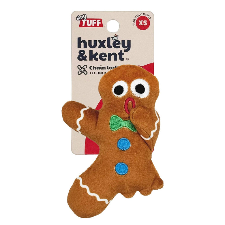 Tiny Tuff Ginger Snapped Christmas Holiday Plush Squeaky Dog Toy