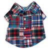 The Worthy Dog CollardShirts XS Blue Multi Patch Madras Collared Dog Shirt