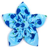Squirt Whale Blue Flower Pet Collar Attachment - 2 Sizes