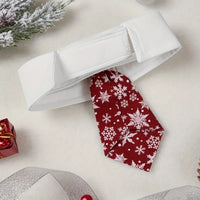 TMU - REPLAB SARL COLLARS Red Festive Winter Snowflake Dog Tie Collar