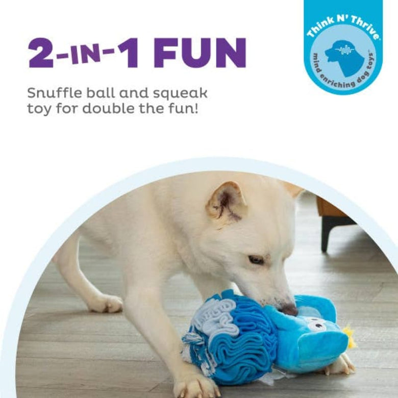 Outward Hound dog toys Stuff N' Snuffle Blue Elephant Interactive Plush Dog Toy