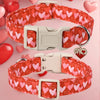 TM - PETWONG Collars "You Are Loved" Hearts with Charm Red Dog Collar