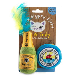 Haute Diggity Dog Cat Toys Kitty Clicquot (Bottle & Caviar) Cat Toys - 2 Pc