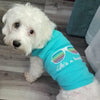 Life's a Beach Teal Blue Embroidered Summer Dog Tee