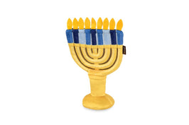 Play Pet Brands dog toys Paw-nukkah Menorah Plush Squeaky Hanukkah Holiday Dog Toy