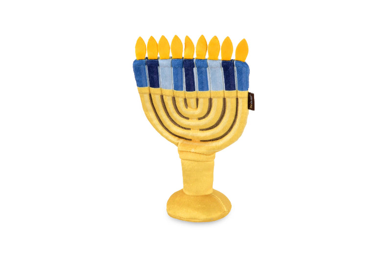 Paw-nukkah Menorah Plush Squeaky Hanukkah Holiday Dog Toy