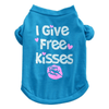 AE dog apparel Blue / XS I Give Free Kisses Dog Tee in Pink or Blue