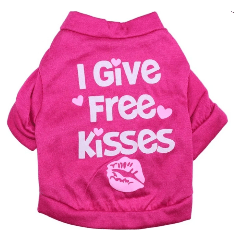 AE dog apparel Pink / XS I Give Free Kisses Dog Tee in Pink or Blue