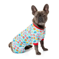 FuzzYard Dog Apparel You Drive Me Glazy Donuts Soft Plush Blue Dog Pajamas