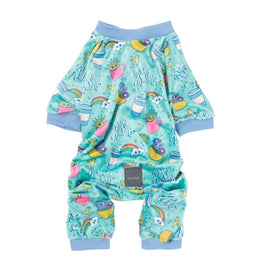 FuzzYard Dog Apparel Sz 4 Wakey Wakey Soft Plush Blue Dog Pajamas