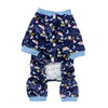 FuzzYard Dog Apparel Off To The Moon Plush Navy Blue Dog Pajamas