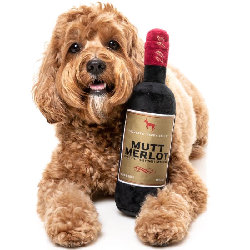 FuzzYard dog toys Yappy Valley Mutt Merlot Squeak Plush Dog Toy