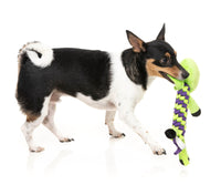 Bone Affleck Skeleton Green Rope Plush Squeaky Dog Toy