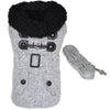 Doggie Design, Inc. Jackets-Coats XS Grey Herringbone Dog Harness Coat with Matching Leash
