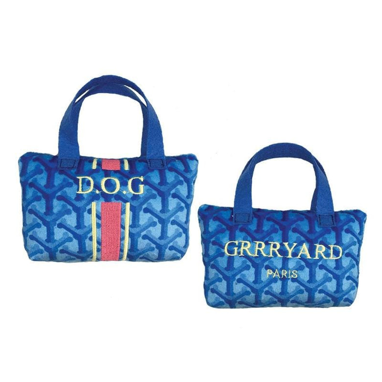 Haute Diggity Dog dog toys Grrryard Blue Handbag Squeaker Plush Dog Toy