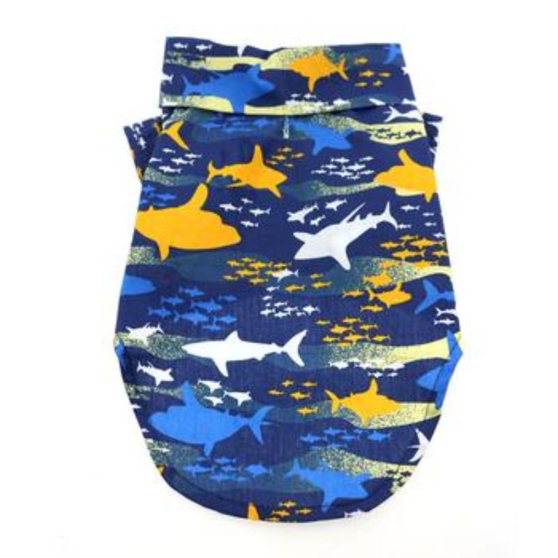 Doggie Design, Inc Dog Apparel XL Hawaiian Island Sharks Camp Dog Shirt