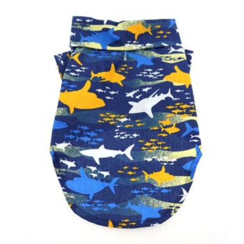 Doggie Design, Inc Dog Apparel XL Hawaiian Island Sharks Camp Dog Shirt