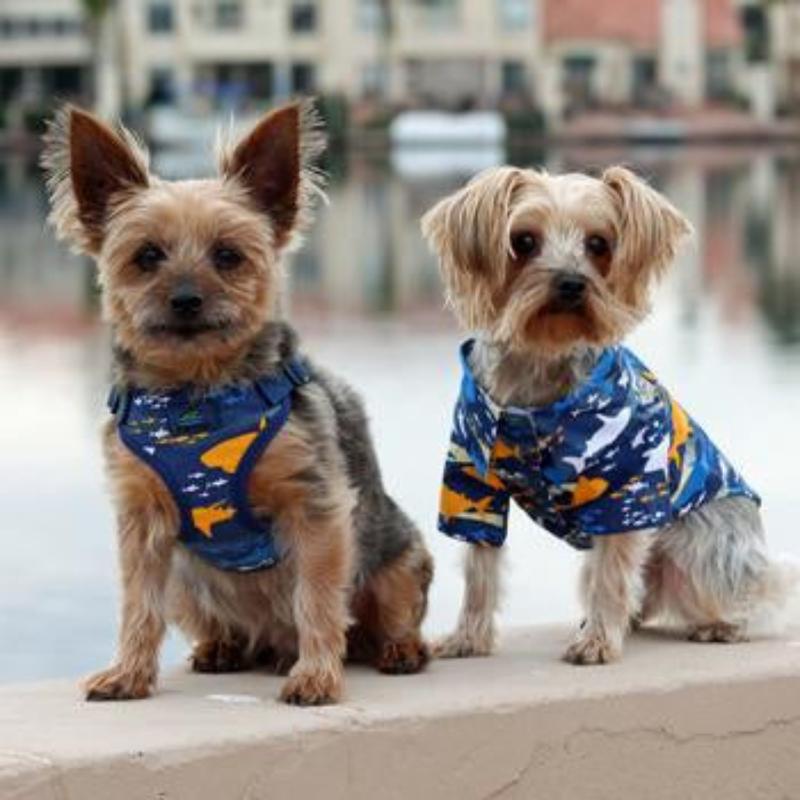 Doggie Design, Inc Dog Apparel XL Hawaiian Island Sharks Camp Dog Shirt