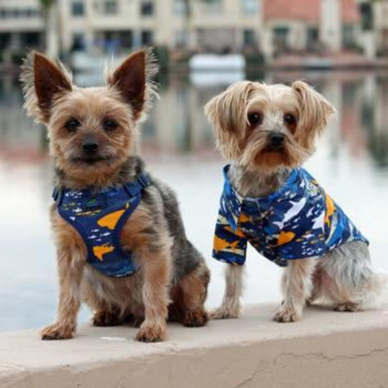 Doggie Design, Inc Dog Apparel XL Hawaiian Island Sharks Camp Dog Shirt