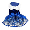 Doggie Design, Inc. Dresses XS Holiday Snowflakes Blue Dog Harness Dress with Matching Leash