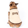 Aventura Pups Tee's XS Chewy Embroidered Checkered Bone Pet Tee - Brown