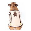 Aventura Pups Tee's XS Chewy Embroidered Suspenders Bear Pet Tee - Brown