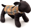 The Worthy Dog Dresses Tan Plaid with Black Bow Dog Dress