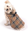 The Worthy Dog Dresses Tan Plaid with Black Bow Dog Dress