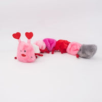 ZippyPaws Dog Toys Caterpillar Valentine's Hearts Long Plush Squeaky Dog Toy