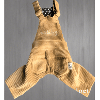 AE dog apparel Khaki / XL Vintage Corduroy Pet Overalls - 2 Colors