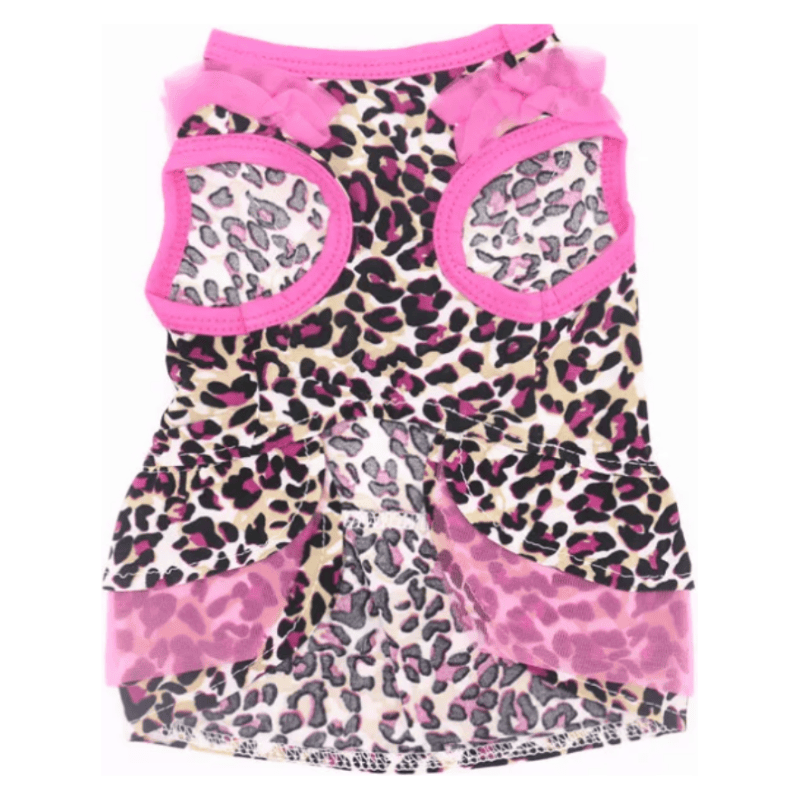 AE dog apparel Hot Pink Leopard Dog Dress