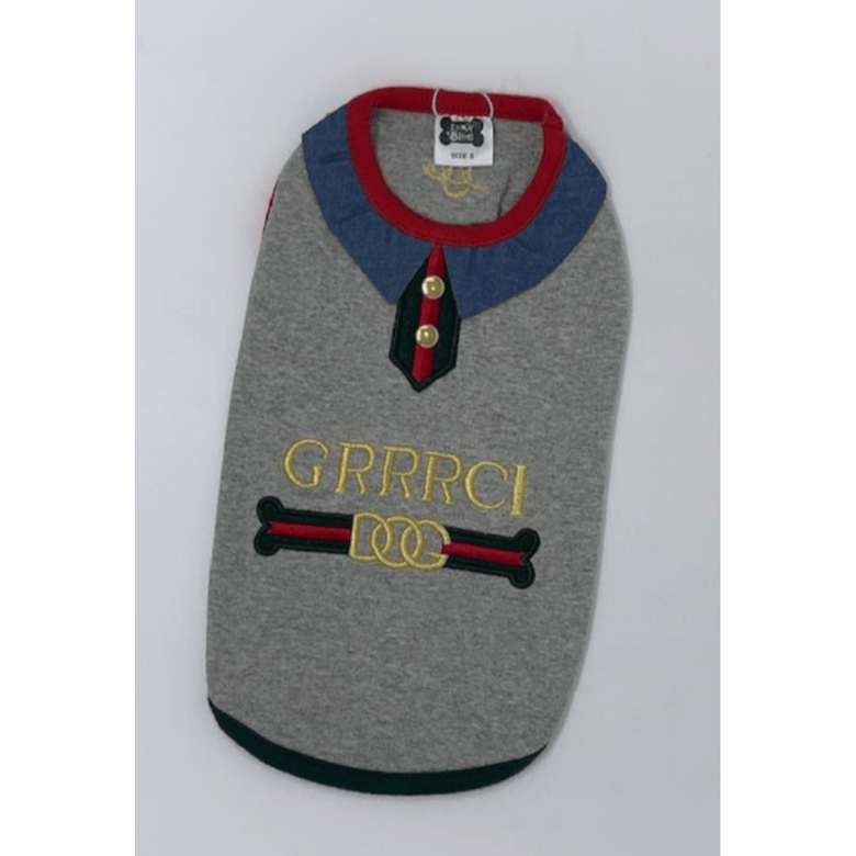 luna blue Tee's DkGR / SM GRRRCI Dog Tank