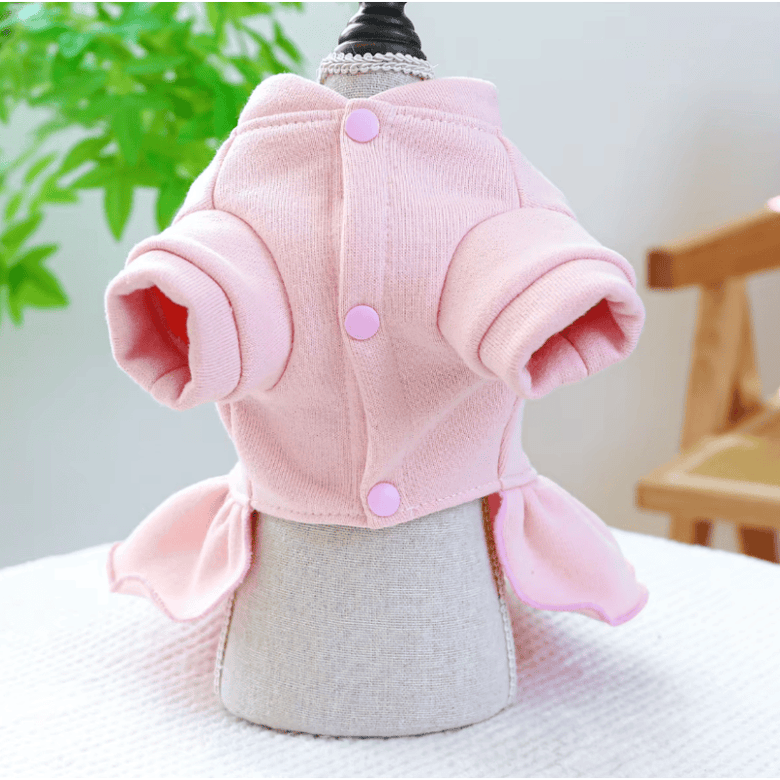 AE dog apparel Love Sweater Pink Harness Dog Dress