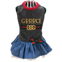 luna blue Dresses Grey / SM GRRRCI Denim Dog Dress - 2 Colors