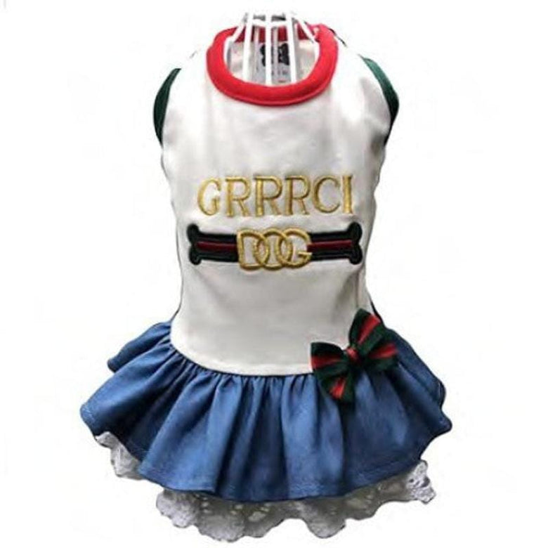 luna blue Dresses White / SM GRRRCI Denim Dog Dress - 2 Colors