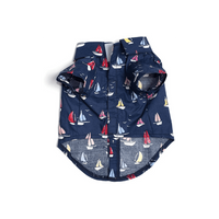 Sailboats Navy Summer Beach Collared Dog Shirt - 2XL