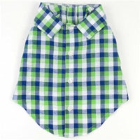 The Worthy Dog Collared Shirts XL Navy & Green Plaid Collard Dog Shirt - Only Available in Size XL