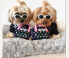 Black Monogram Chewy Handbag Parody Plush Squeaky Dog Toy - 2 Sizes