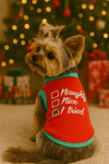 Parisian Pet Tee's Naughty Nice I Tried Christmas Holiday Red Embroidered Dog T-Shirt